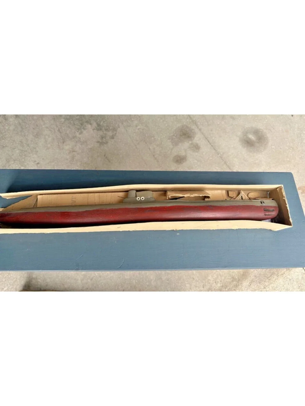 1938 Ideal Aeroplane Wood US Submarine Navy Model Ship Kit Box Instructions WW2